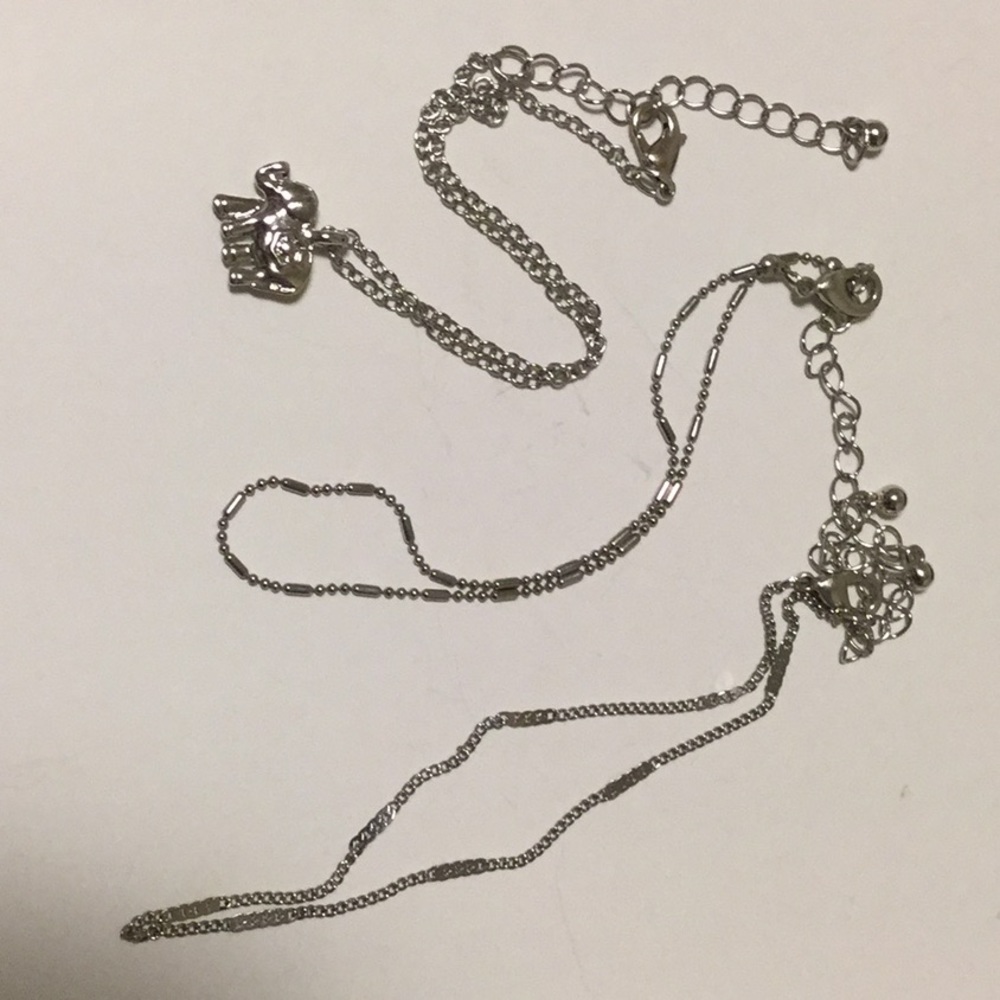 Silver ankle bracelets